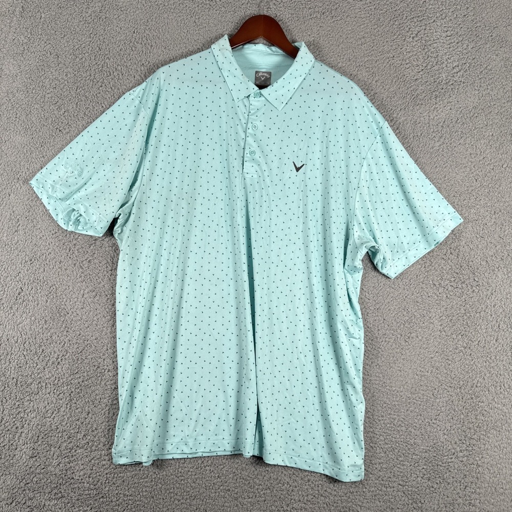 Callaway Polo Shirt Mens 2XL XXL Golf Geometric Opti Dri Performance‎